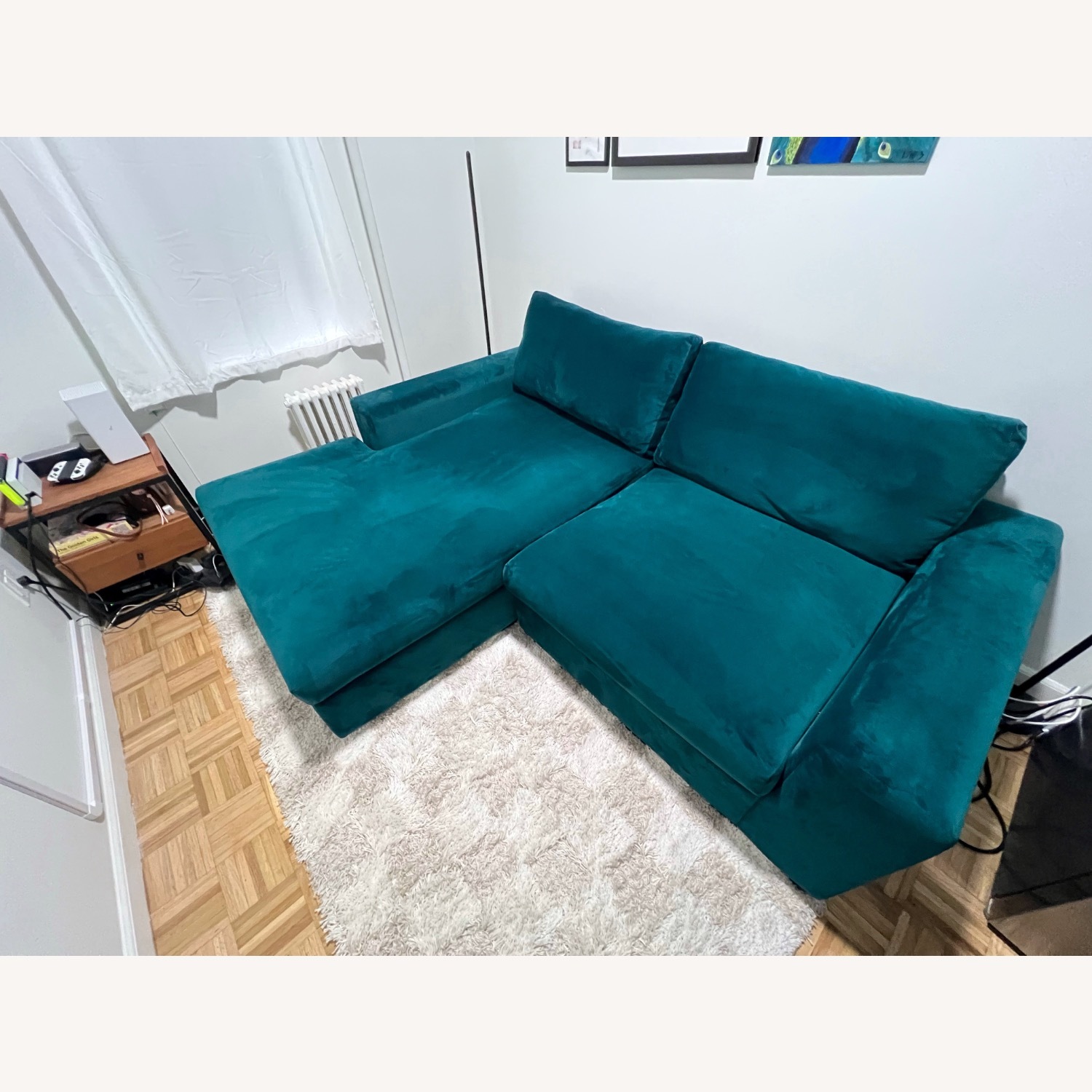 Joybird Green Velvet 2 Piece Sectional - image-2