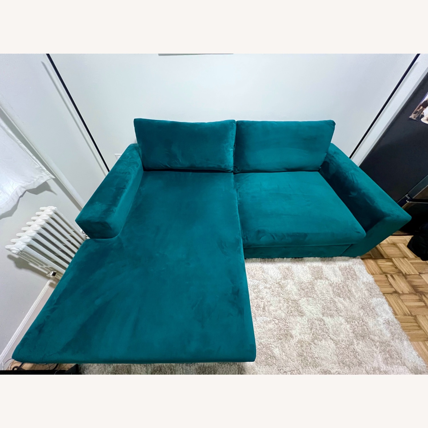 Joybird Green Velvet 2 Piece Sectional - image-1