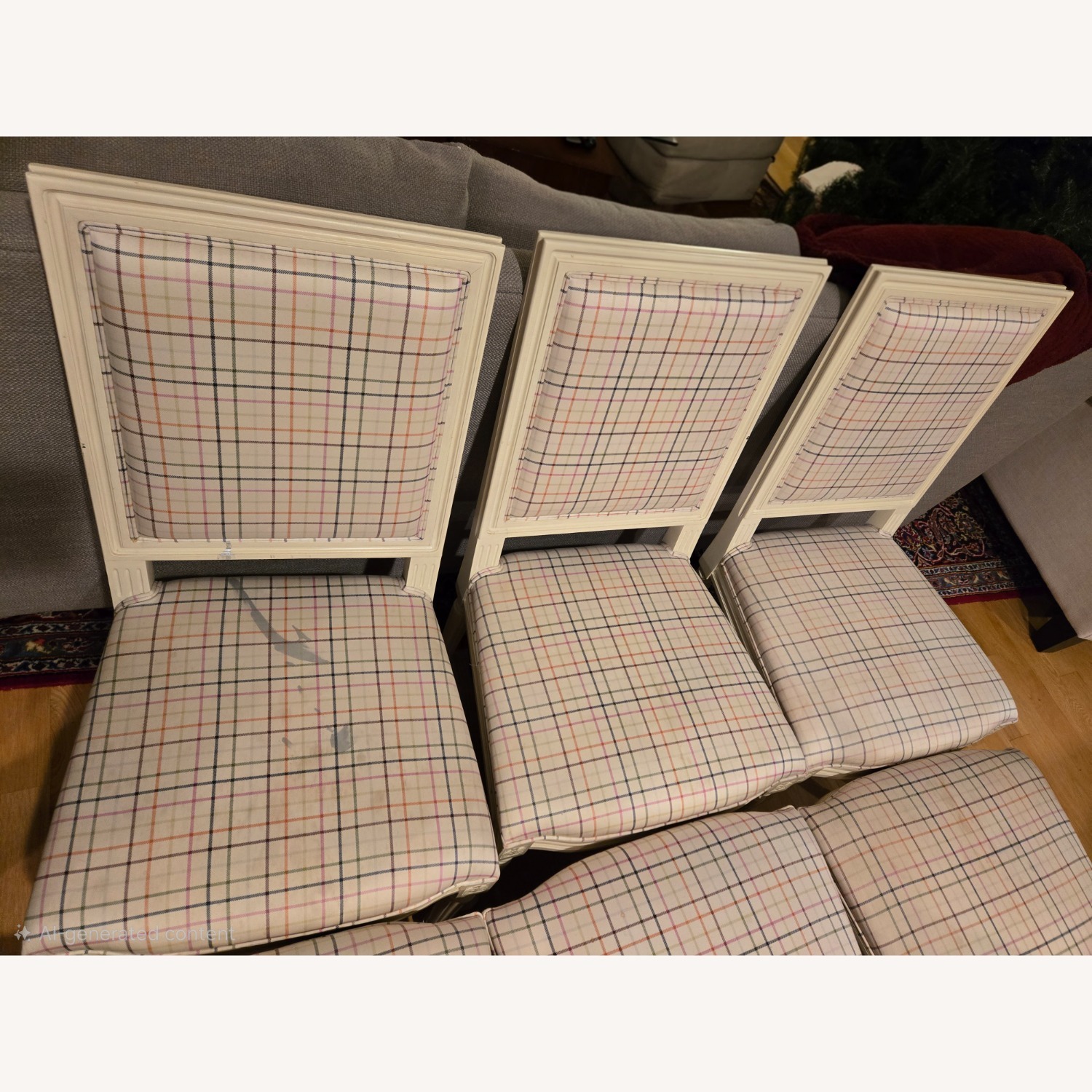 Coach Tattersall Fabric Dining Chairs - image-10