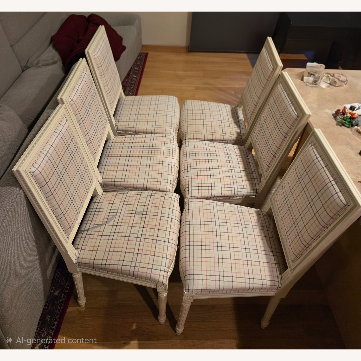 Coach Tattersall Fabric Dining Chairs - image-8