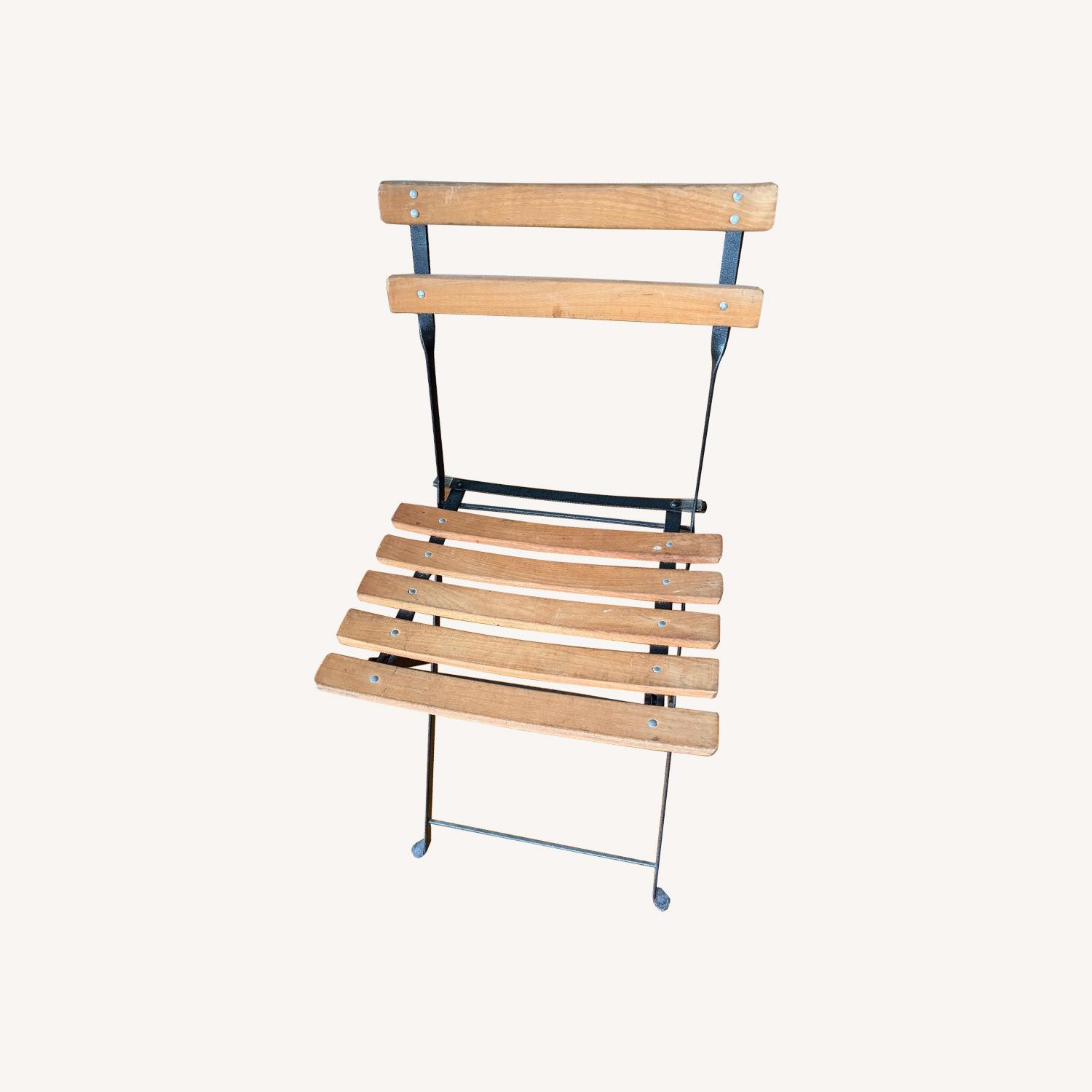 Vintage Wood / Metal Dining Chairs - Foldable  - image-0