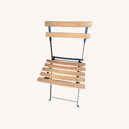 Used Vintage Wood / Metal Dining Chairs - Foldable  for sale on AptDeco