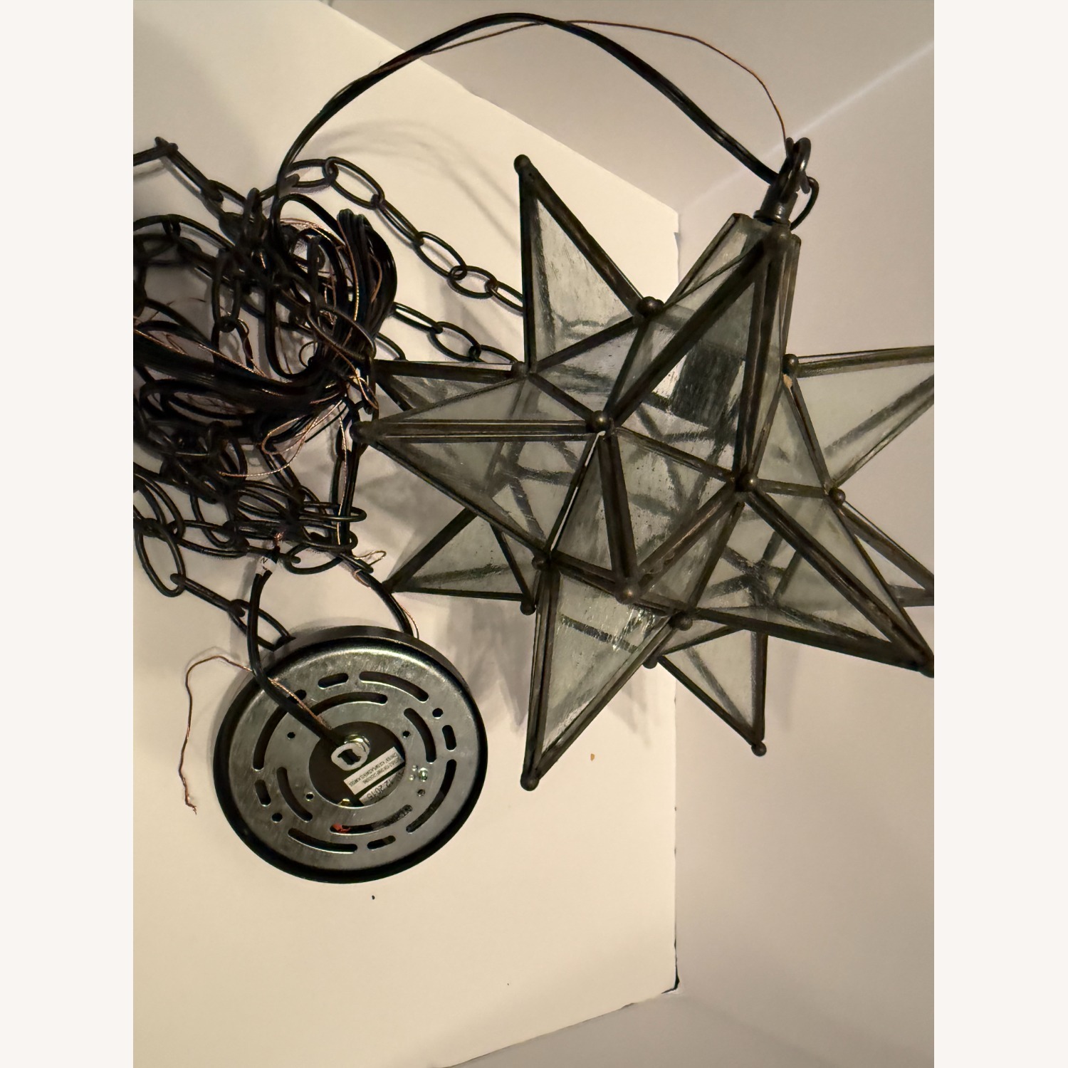 Pottery Barn Transparent Metal Ceiling Lamp - image-6