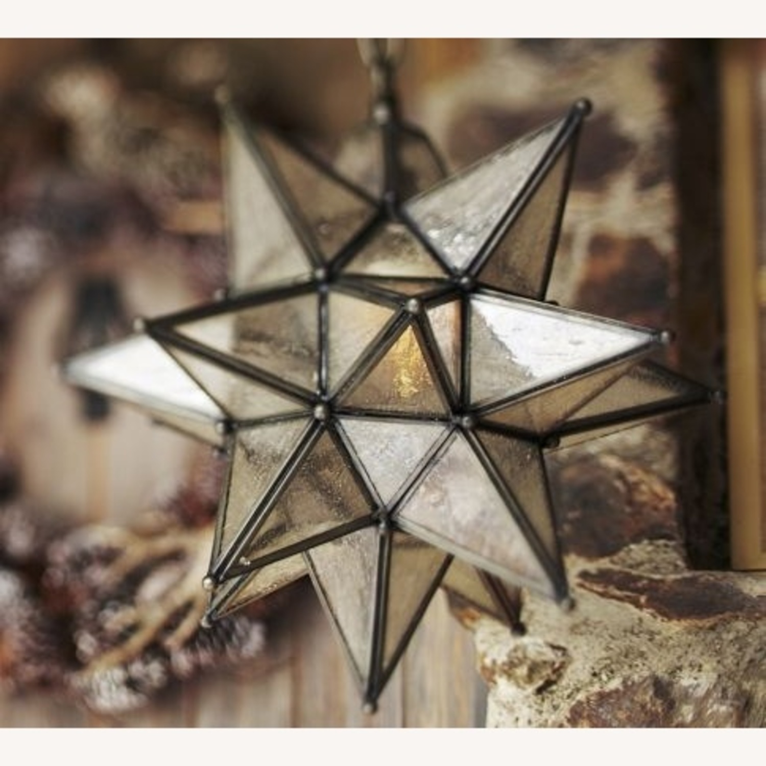 Pottery Barn Transparent Metal Ceiling Lamp - image-7