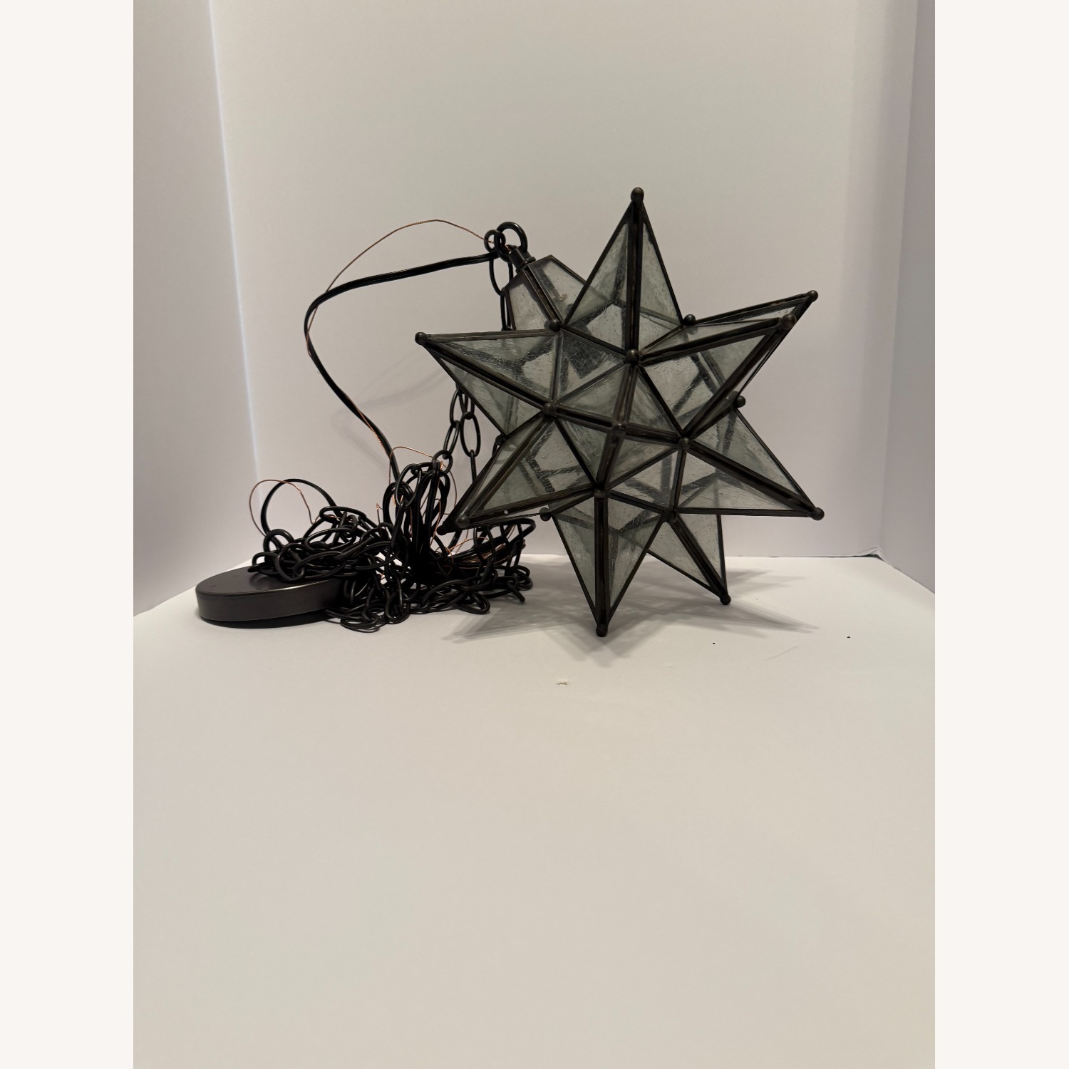 Pottery Barn Transparent Metal Ceiling Lamp - image-1