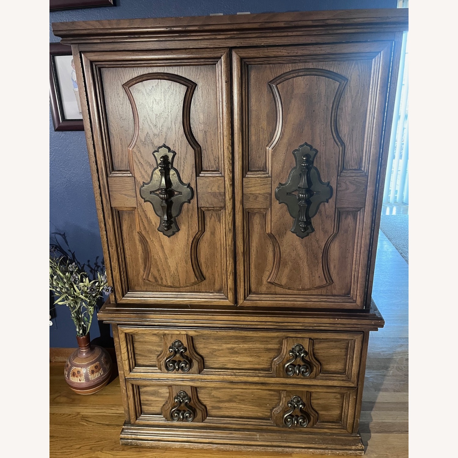 Vintage Armoire/Dresser 5 Drawer; Solid Wood - image-1