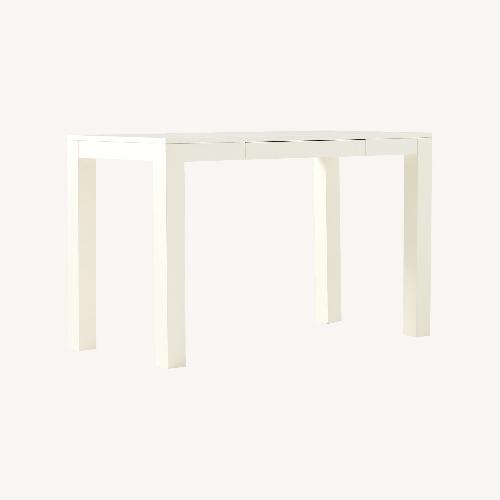 Used West Elm Parsons White Wood Desk for sale on AptDeco