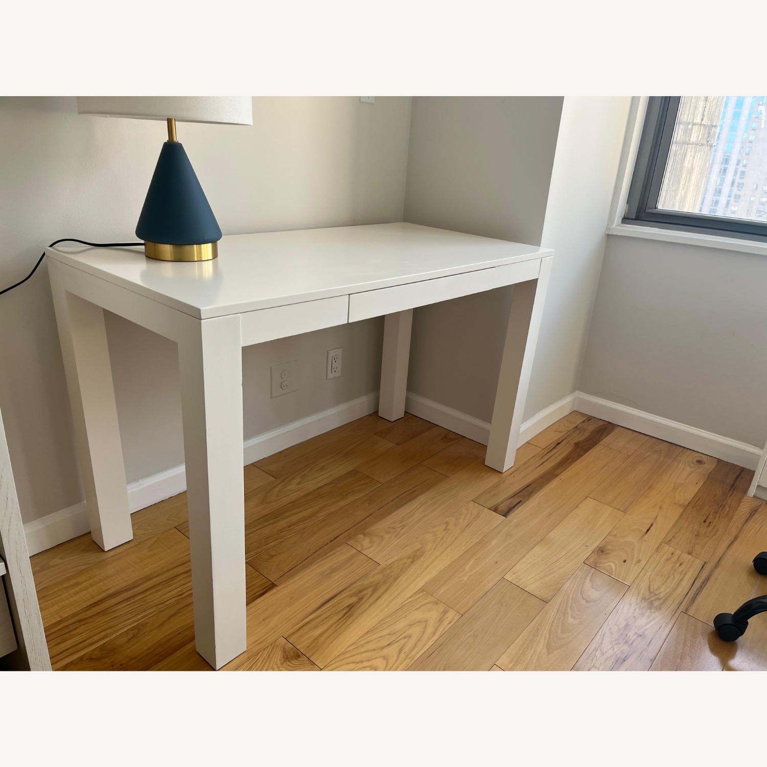 West Elm Parsons White Wood Desk - image-3
