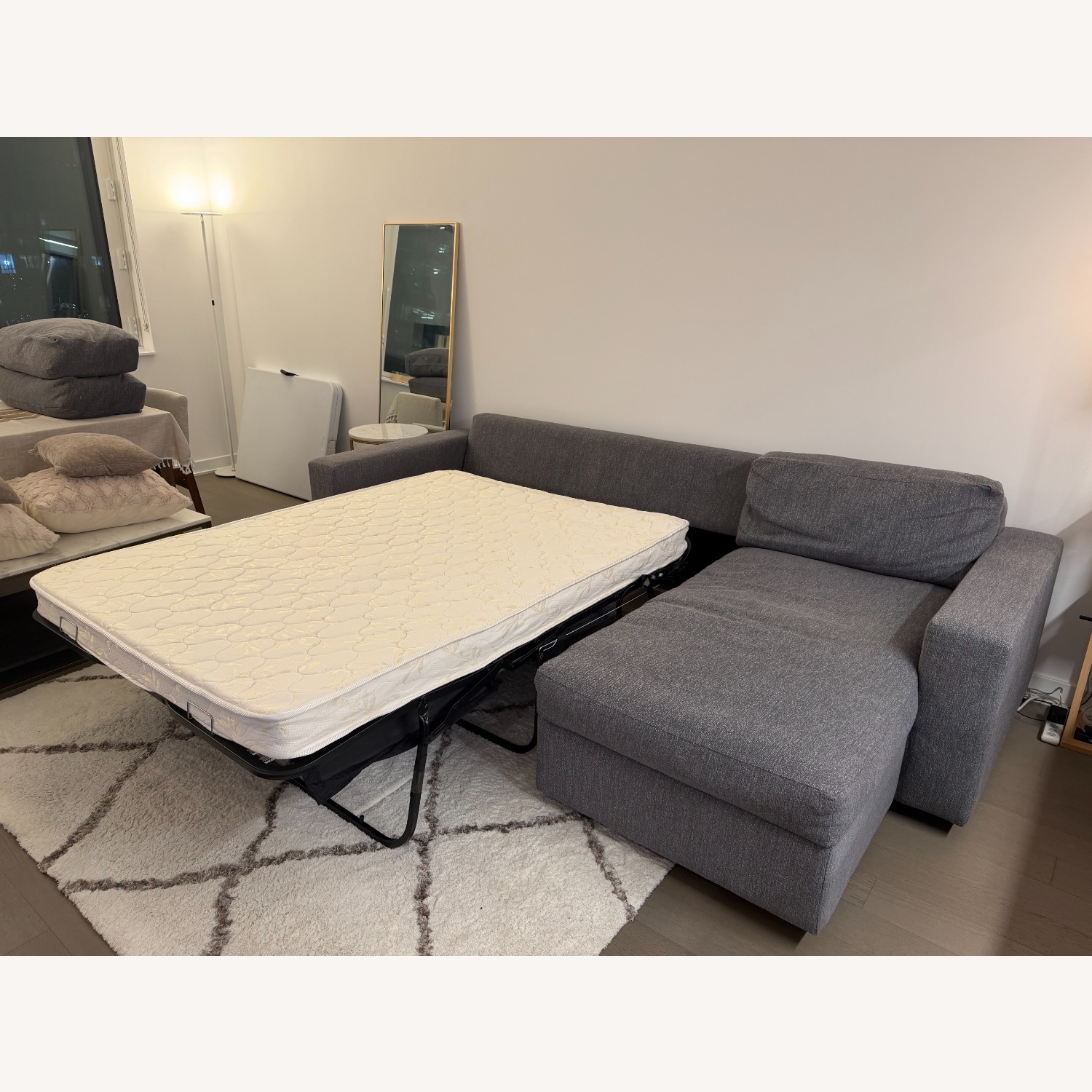 West Elm Modern Grey 3-Seater Sleeper/Storage Sofa - image-6