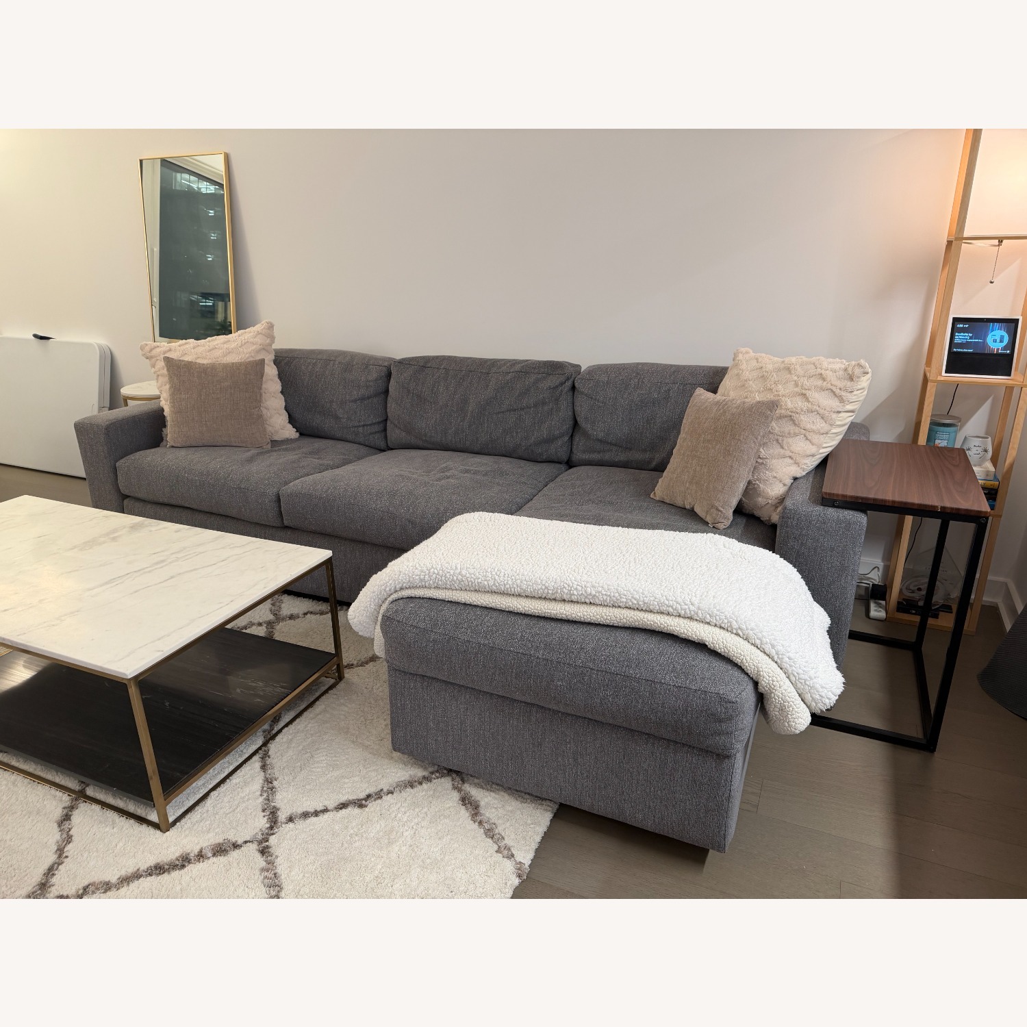 West Elm Modern Grey 3-Seater Sleeper/Storage Sofa - image-2