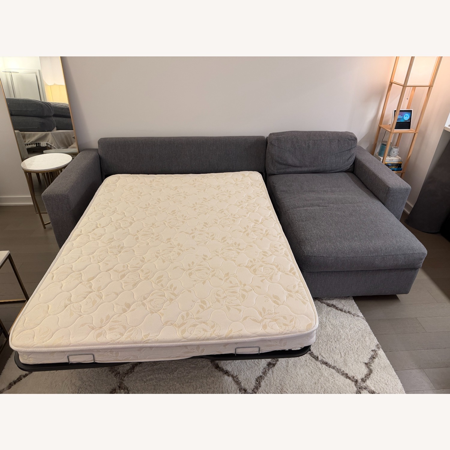 West Elm Modern Grey 3-Seater Sleeper/Storage Sofa - image-5