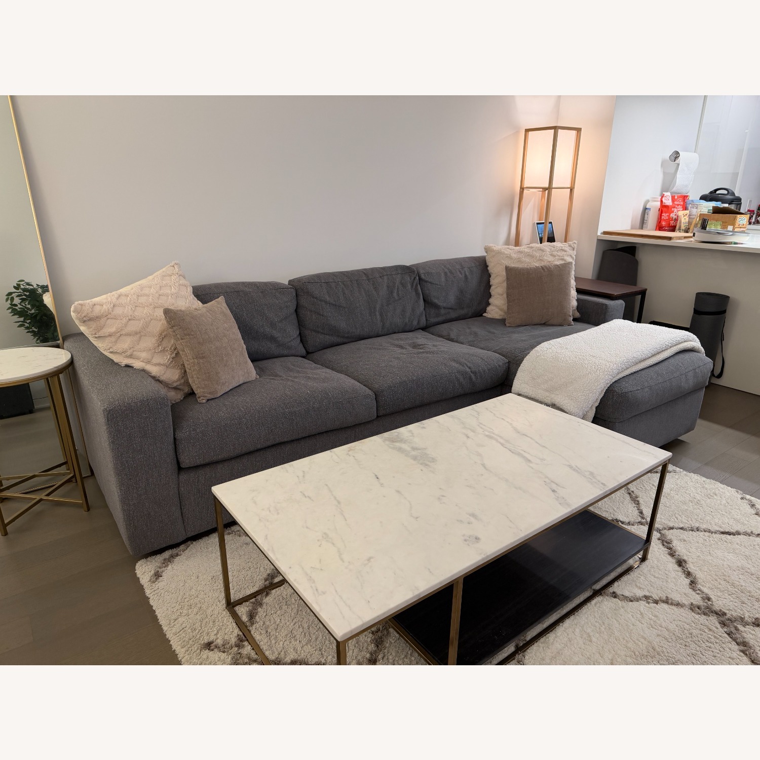 West Elm Modern Grey 3-Seater Sleeper/Storage Sofa - image-3