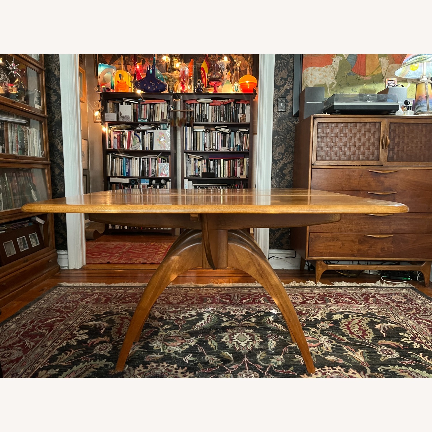 Heywood Wakefield Light Brown Wood Dining Table - image-5