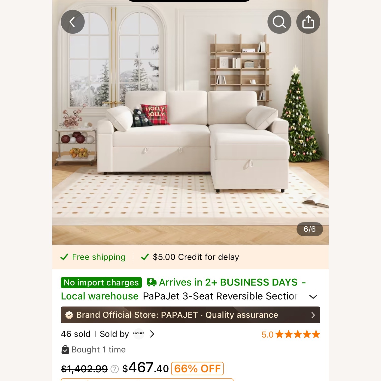 3-set Reversible Section Sofa-Bed  - image-4