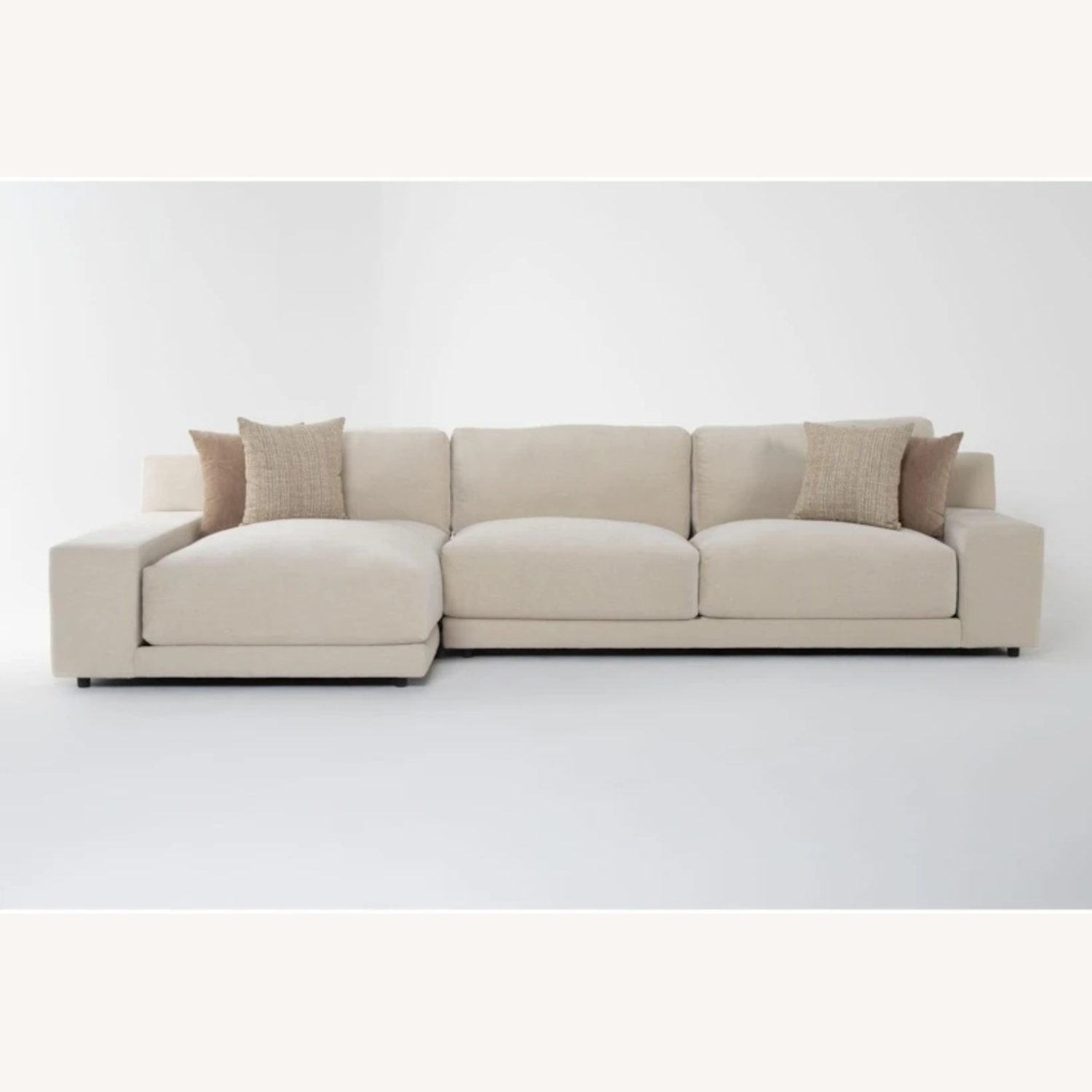 Living Spaces Oasis Beige Crypton 146" Performance - image-4