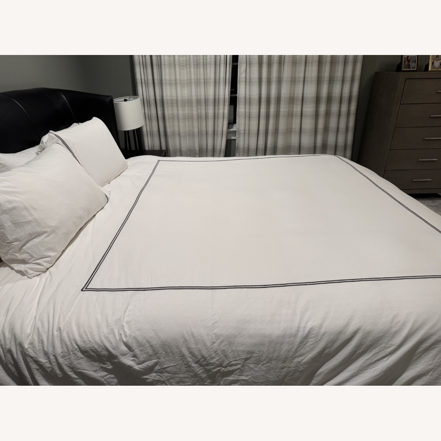 Restoration Hardware Leather Bed  - image-2