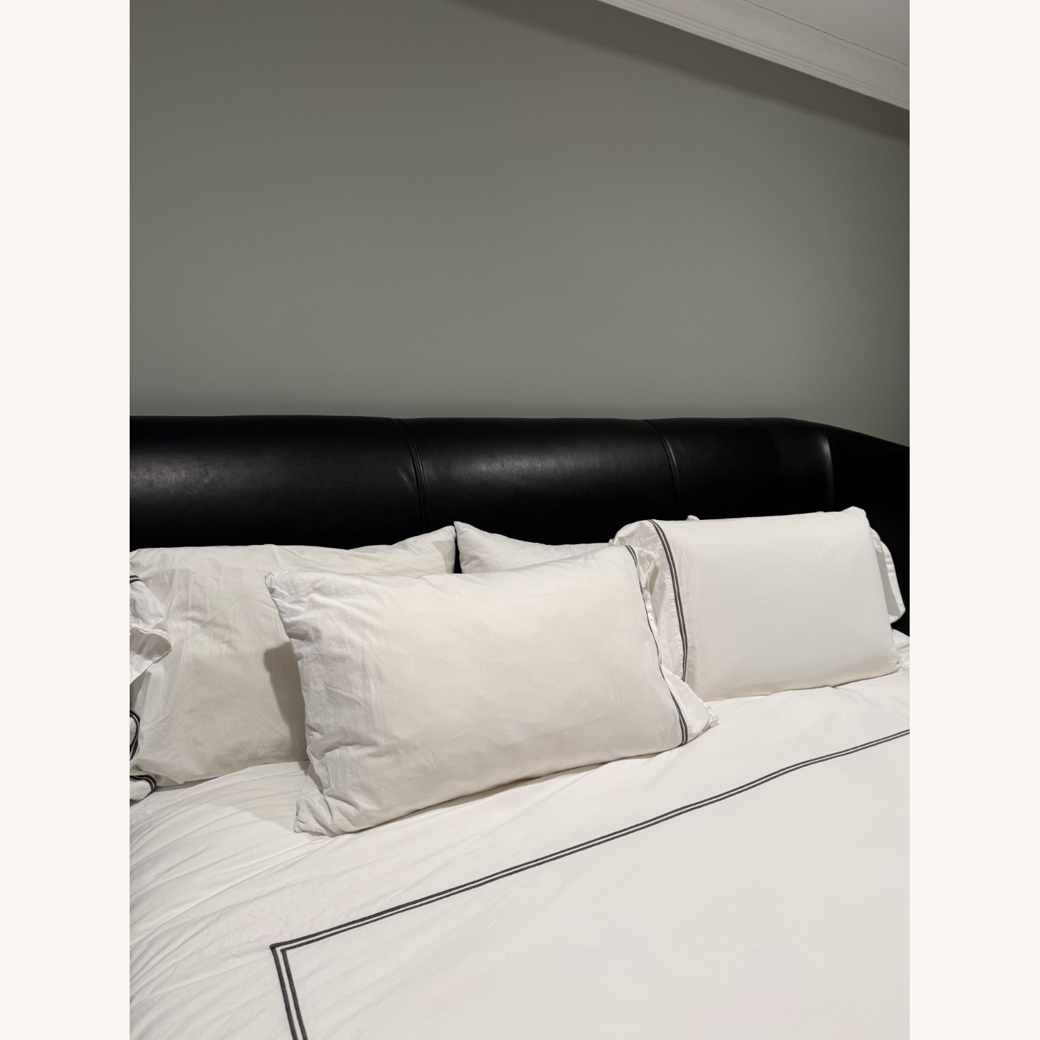 Restoration Hardware Leather Bed  - image-3