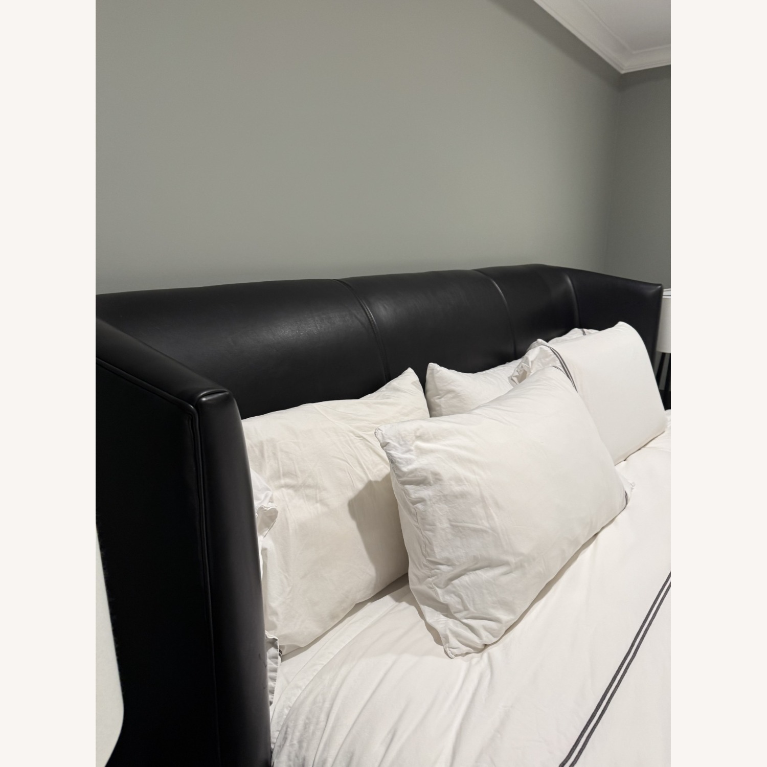Restoration Hardware Leather Bed  - image-4