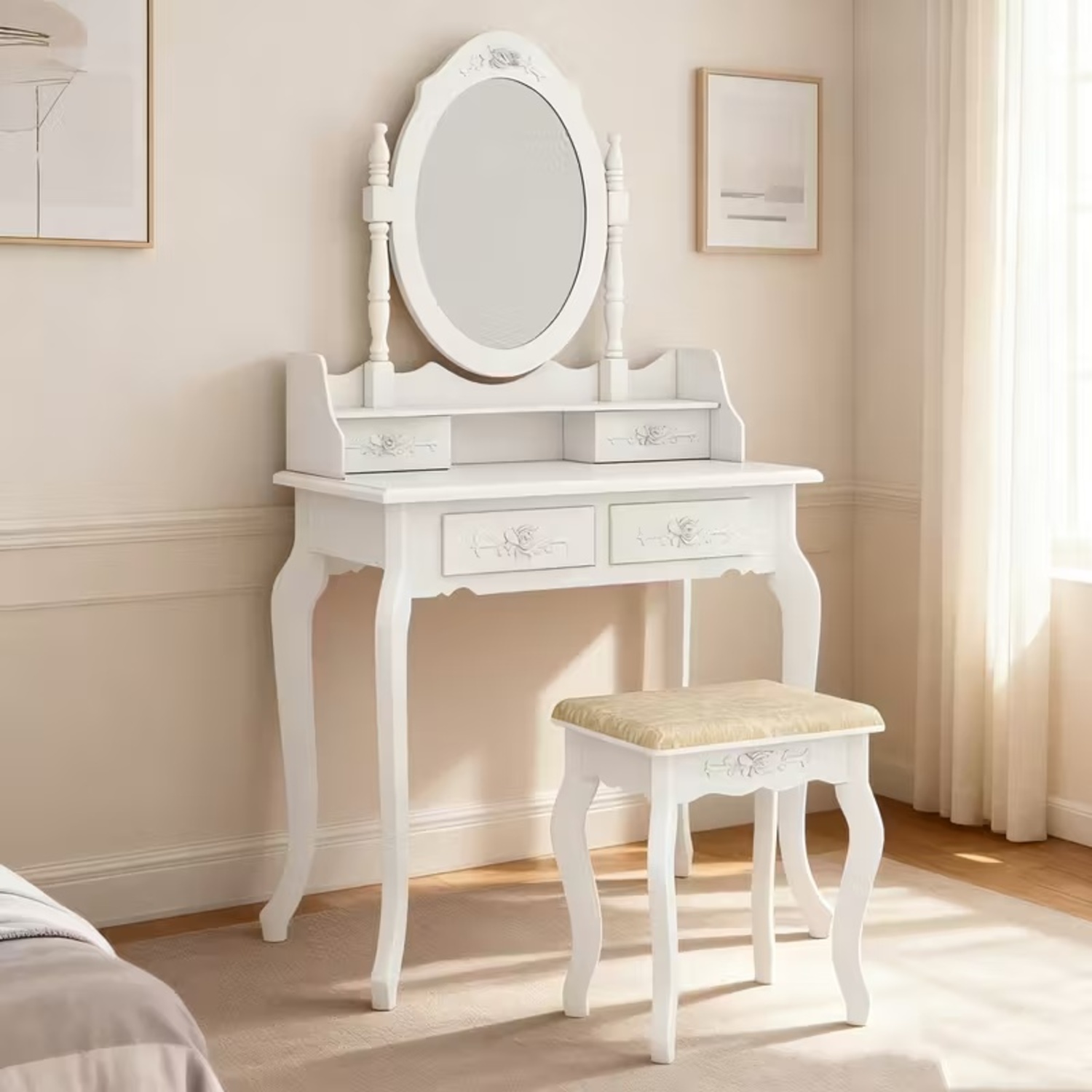 Temu White Vanity for Bedroom  - image-4