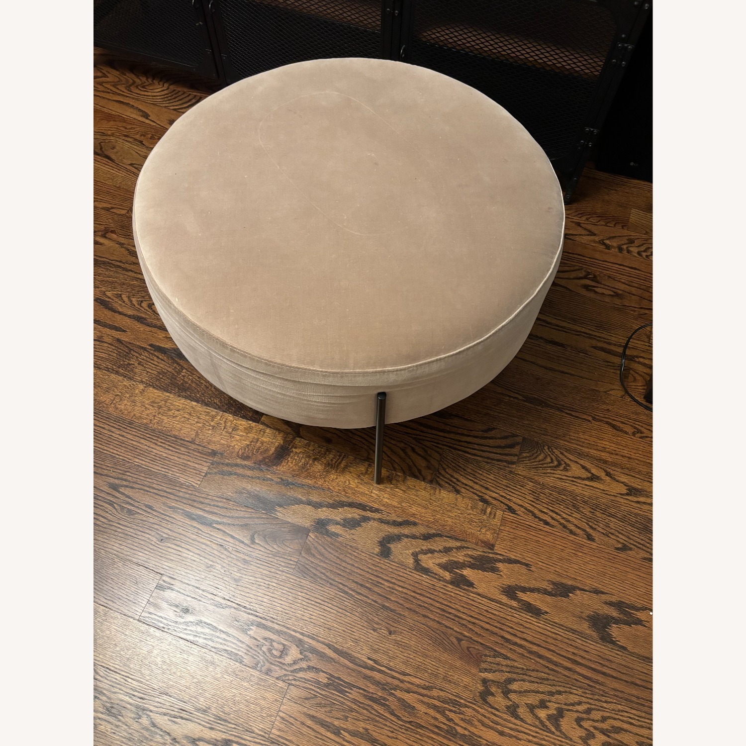 Kardiel Dusty Rose Velvet Large Ottoman - image-2