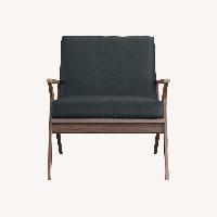 Crate & Barrel Cavett Leather Chair and Ottoman