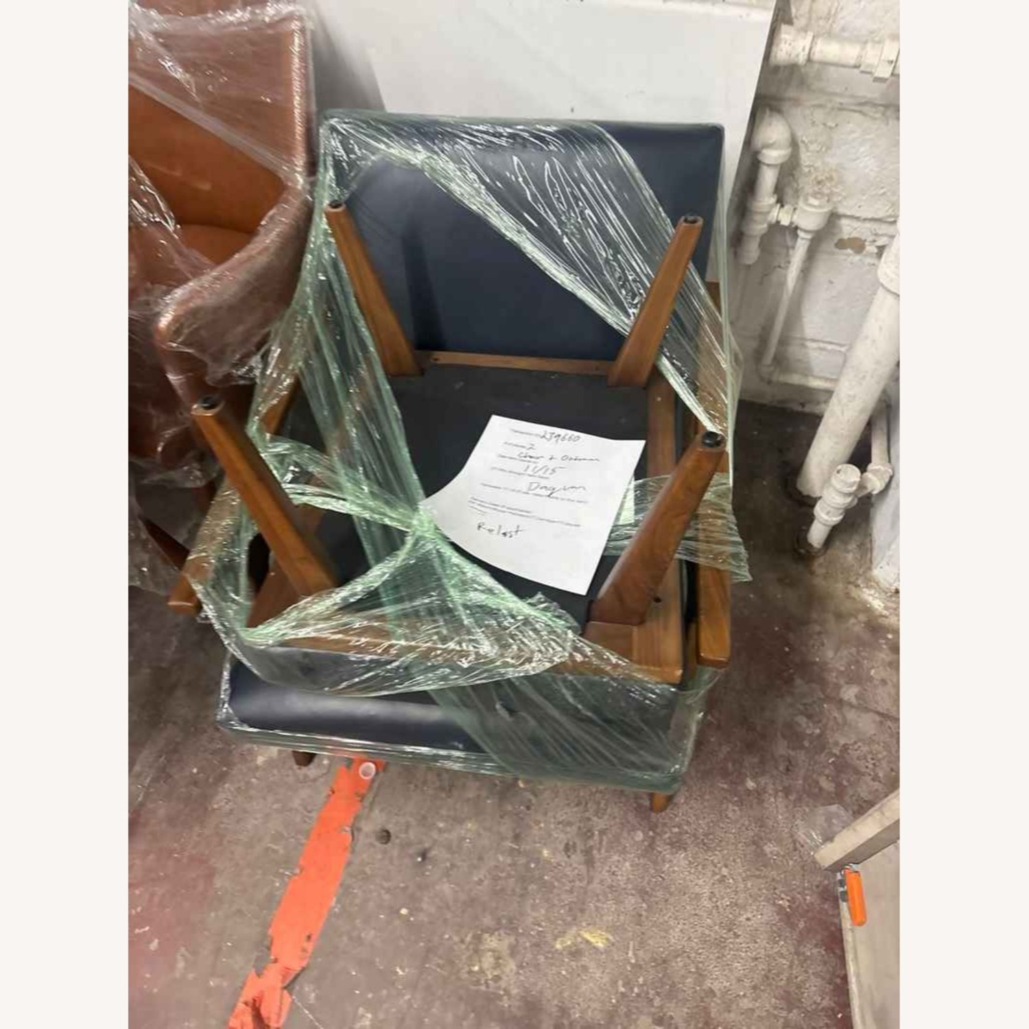 Crate & Barrel Cavett Leather Chair and Ottoman - image-9