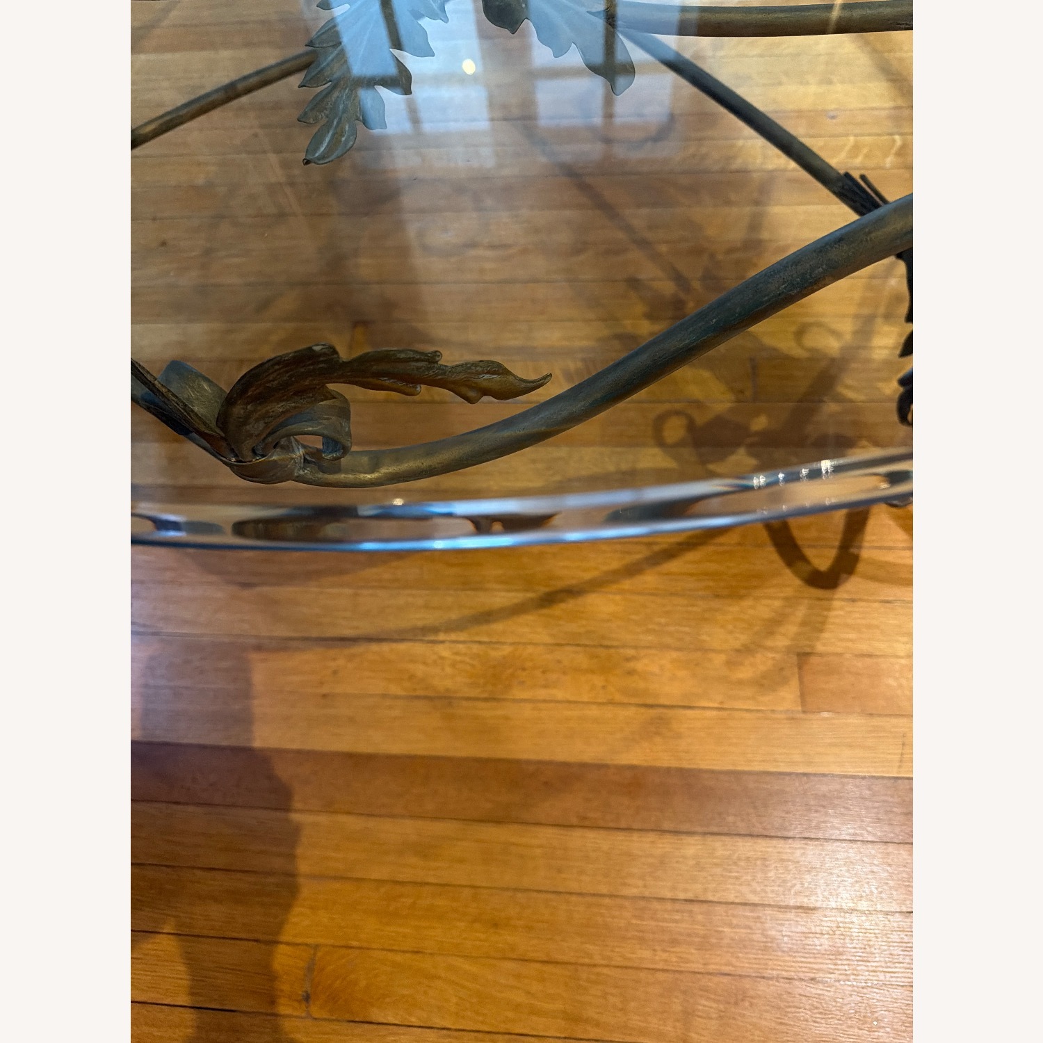 Elegant Large Round Beveled Glass Cocktail Table - image-5