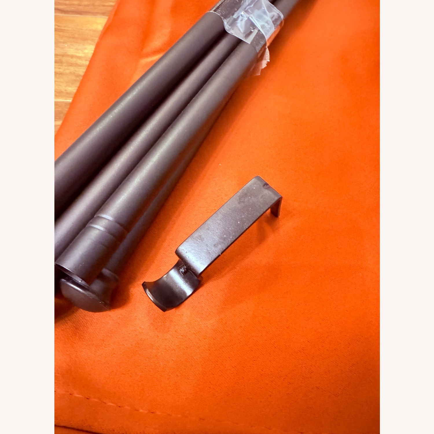 Orange Blackout Curtain Set with Rod & Bracket - image-5