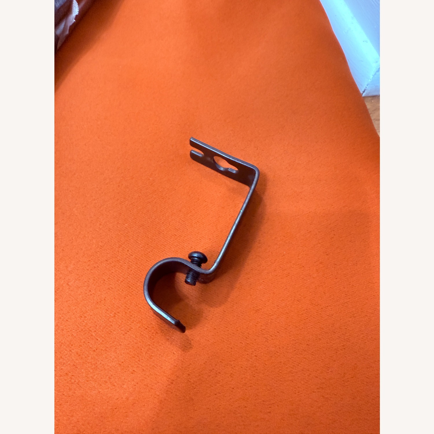 Orange Blackout Curtain Set with Rod & Bracket - image-4