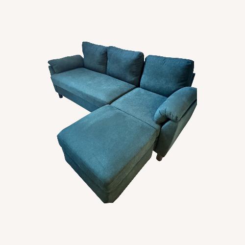 Used Green Fabric 2 Piece Sectional for sale on AptDeco