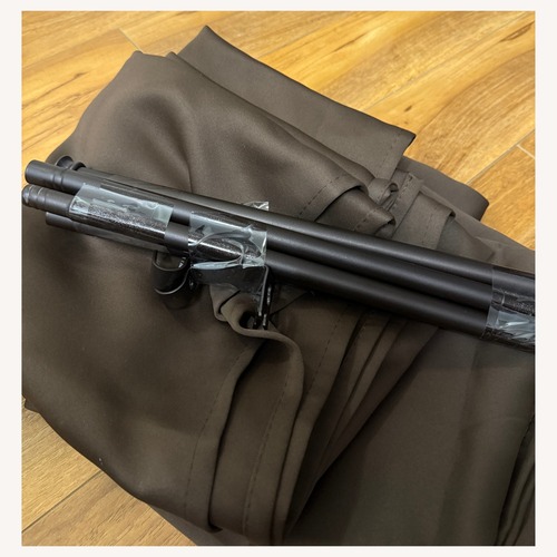 Used Brown Blackout Curtain Set with Rod & Bracket for sale on AptDeco