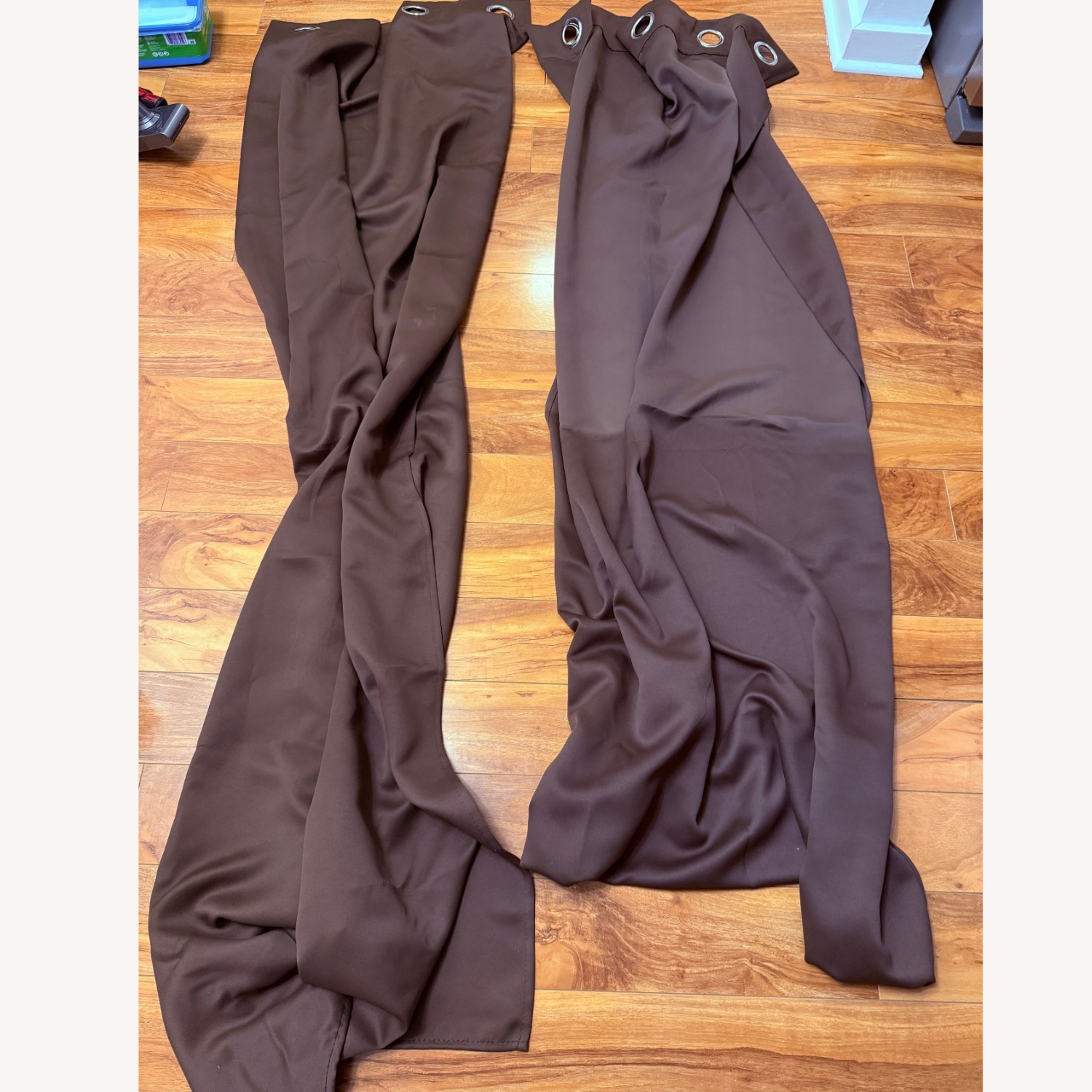 Brown Blackout Curtain Set with Rod & Bracket - image-2