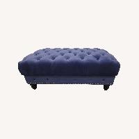 Blue Velvet Ottoman