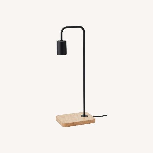 Used Black & Bamboo Table Lamp with Light Bulbs for sale on AptDeco