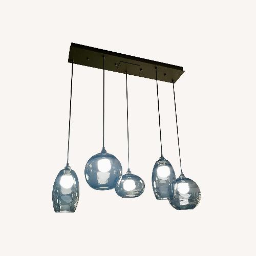 Used Light Gray Glass Pendant Ceiling Lamp for sale on AptDeco