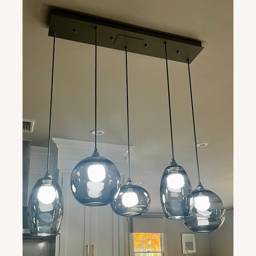 Used Light Gray Glass Pendant Ceiling Lamp for sale on AptDeco