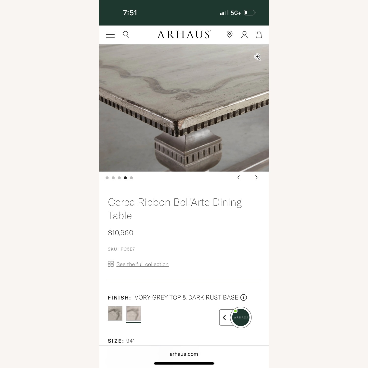 Arhaus Bell’Arte Dining Table and Chair Set - image-13