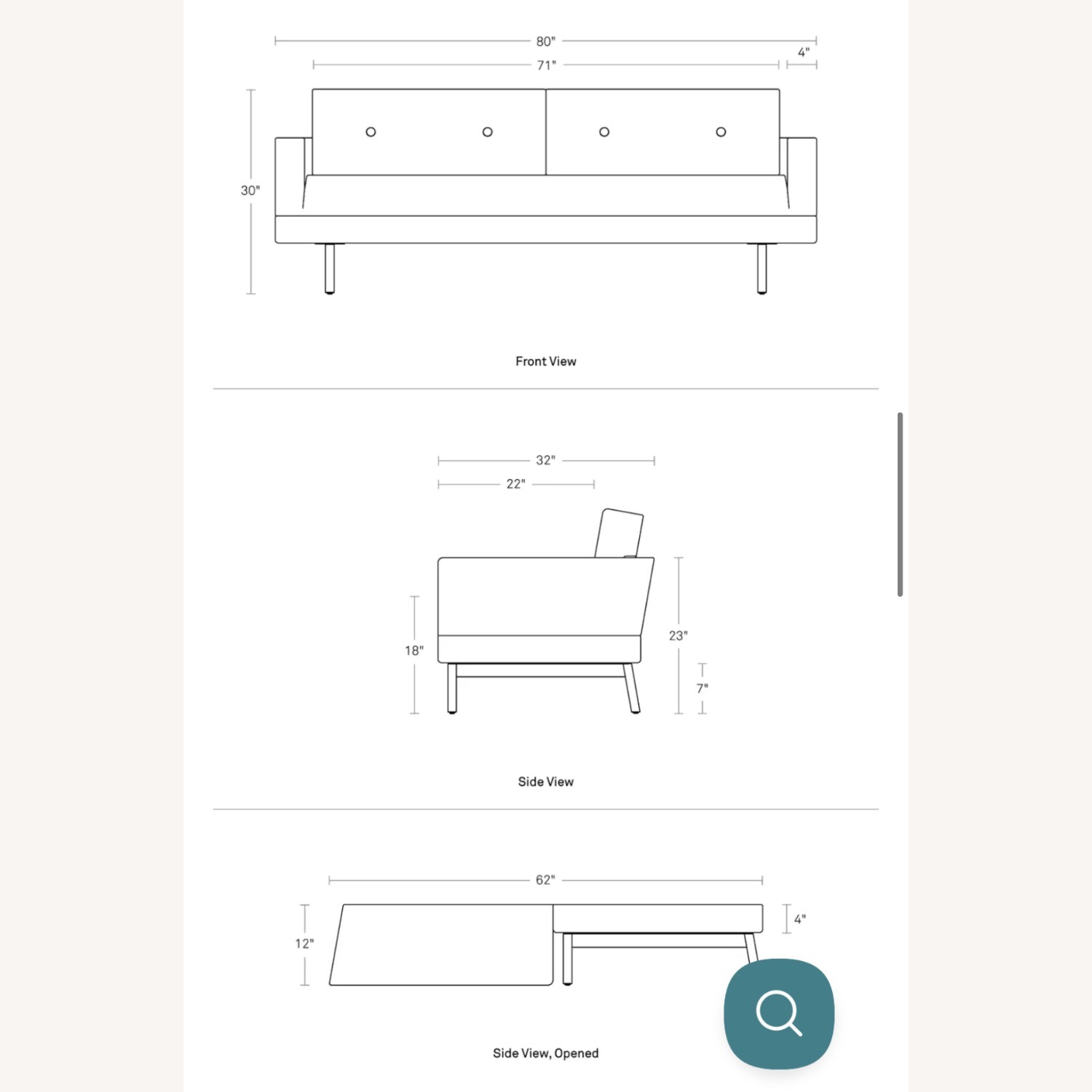 Blu Dot Light Gray Fabric Sleeper Sofa - image-8