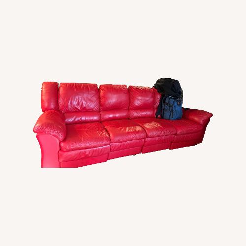 Used Natuzzi Red Leather 3+ Piece Sectional for sale on AptDeco