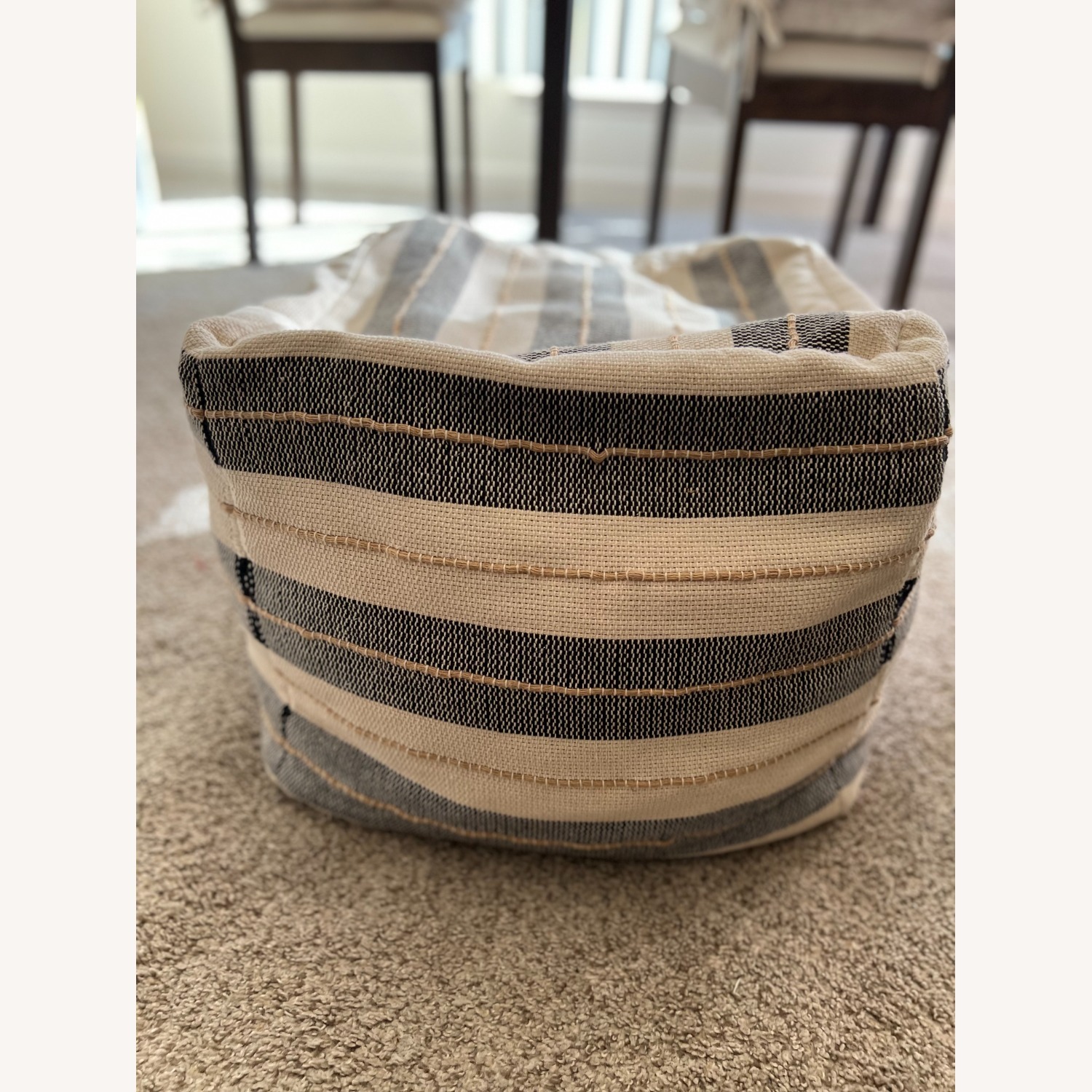 White Cotton Ottoman - image-2