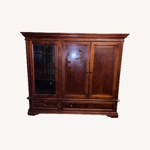 Used Dark Brown Wood Media Storage for sale on AptDeco