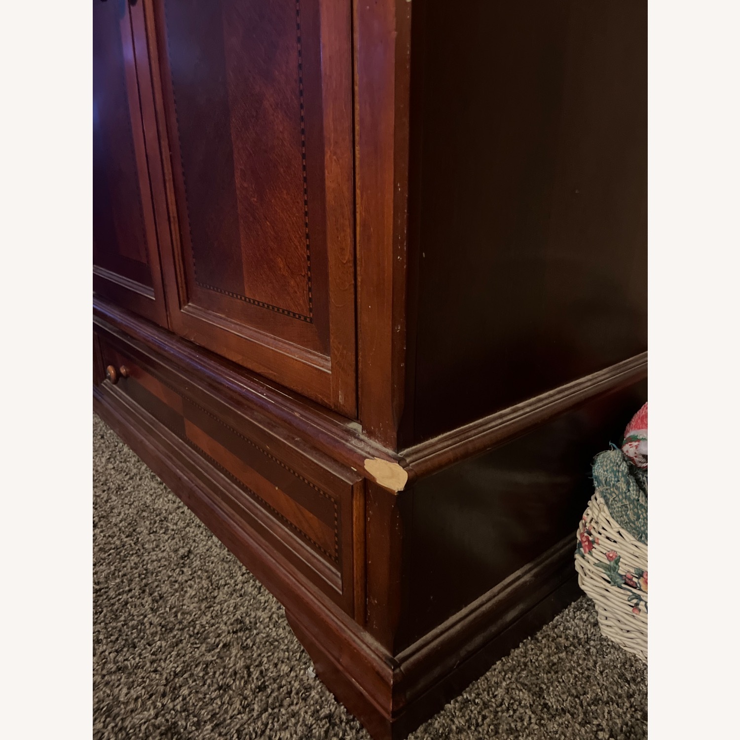 Dark Brown Wood Media Storage - image-3