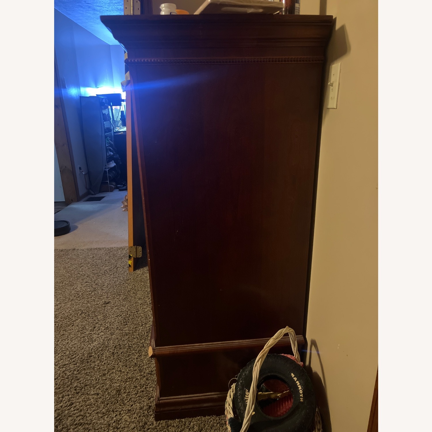 Dark Brown Wood Media Storage - image-4