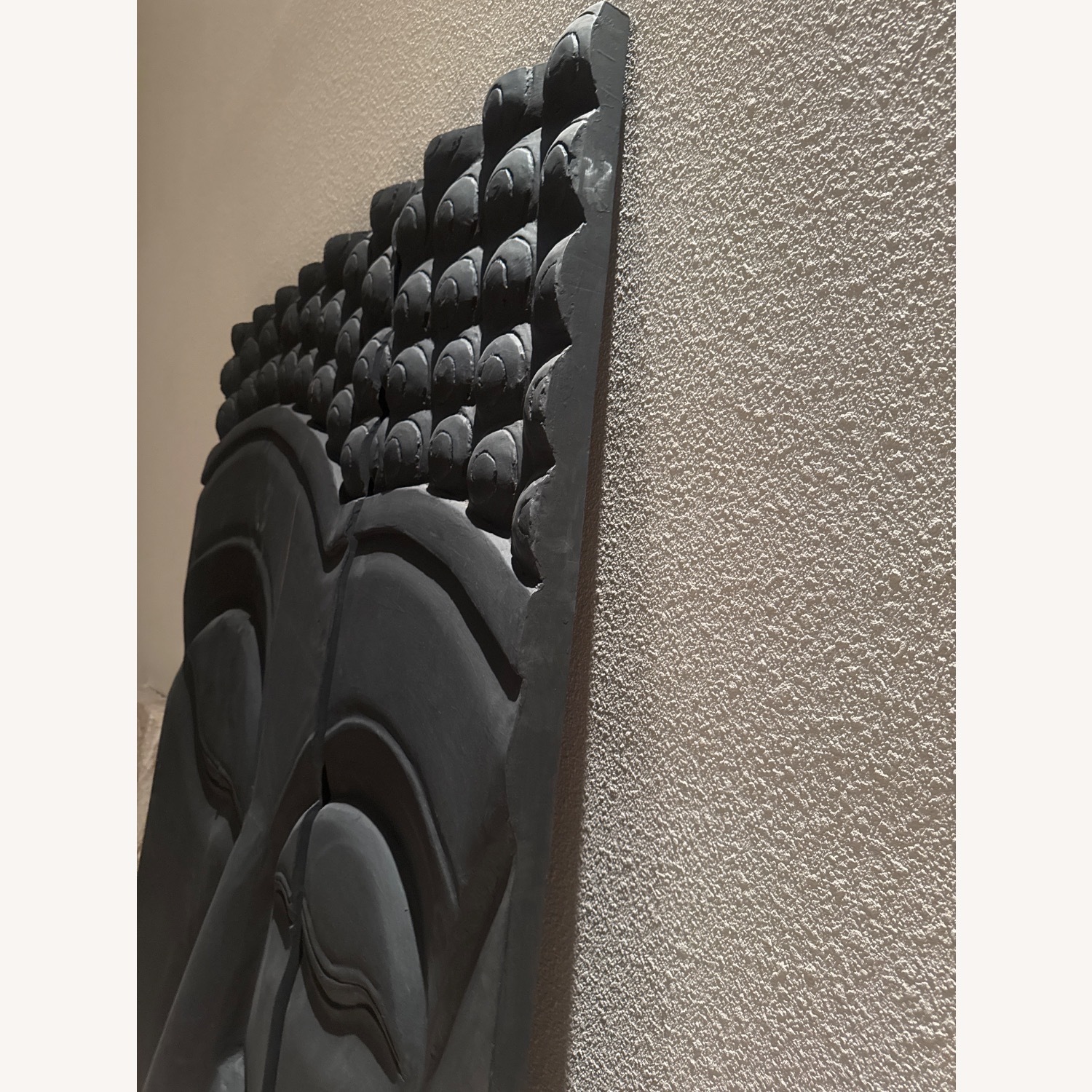  Serenity in Carved Wood (Large Buddha Wall Art) - image-3