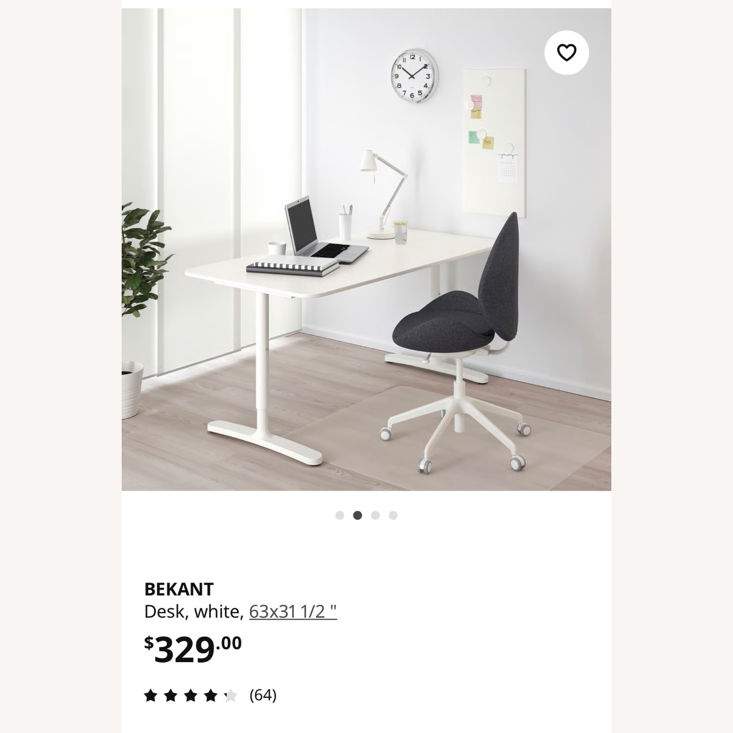 IKEA BEKANT Black Desk - image-2