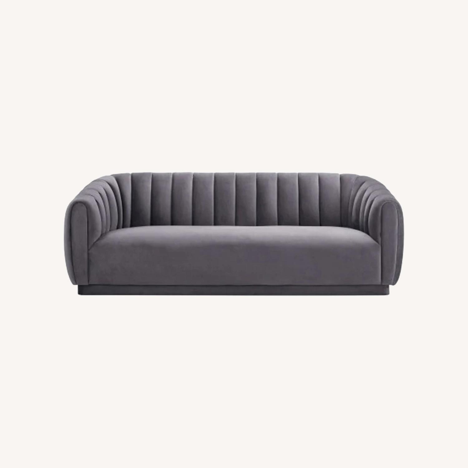 Dark Gray Suede 3+ Piece Sectional - image-0