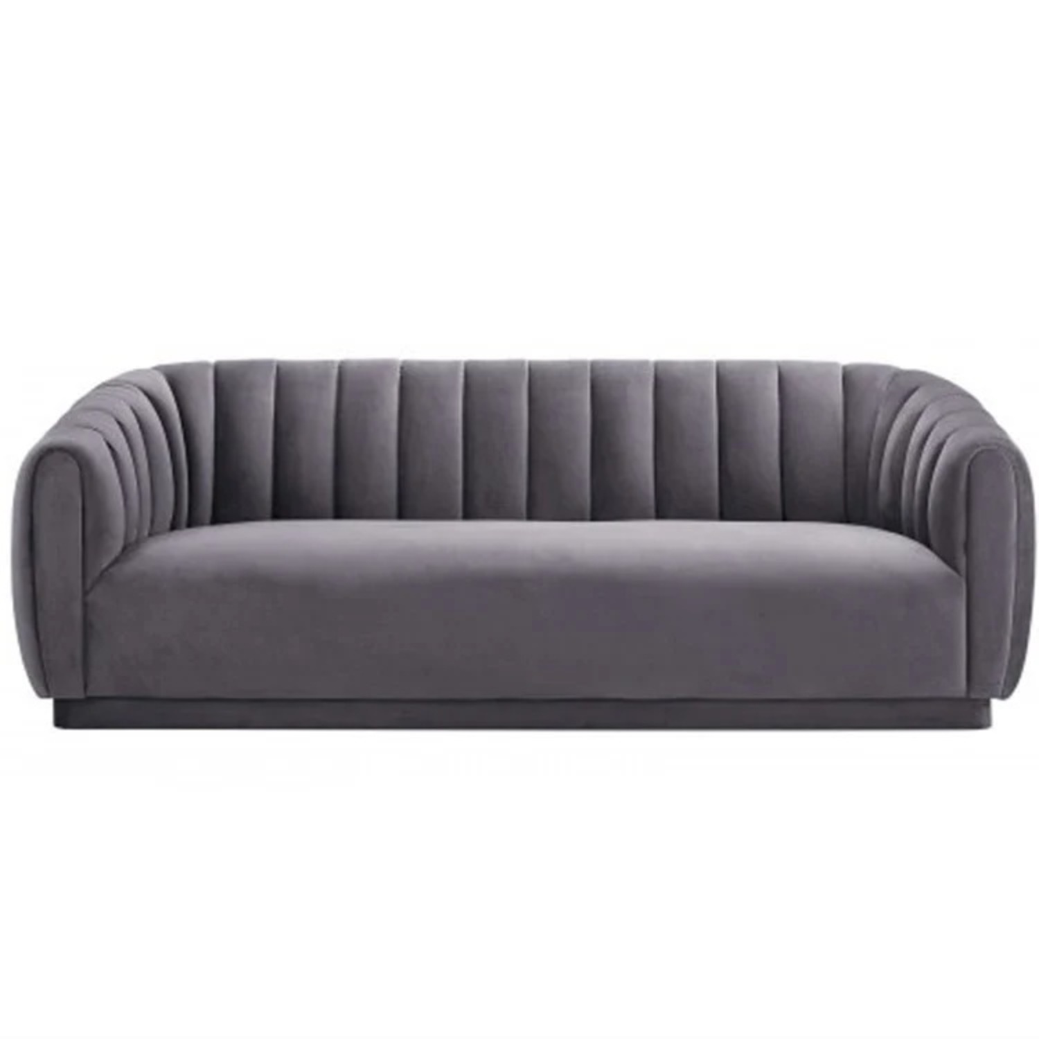 Dark Gray Suede 3+ Piece Sectional - image-10