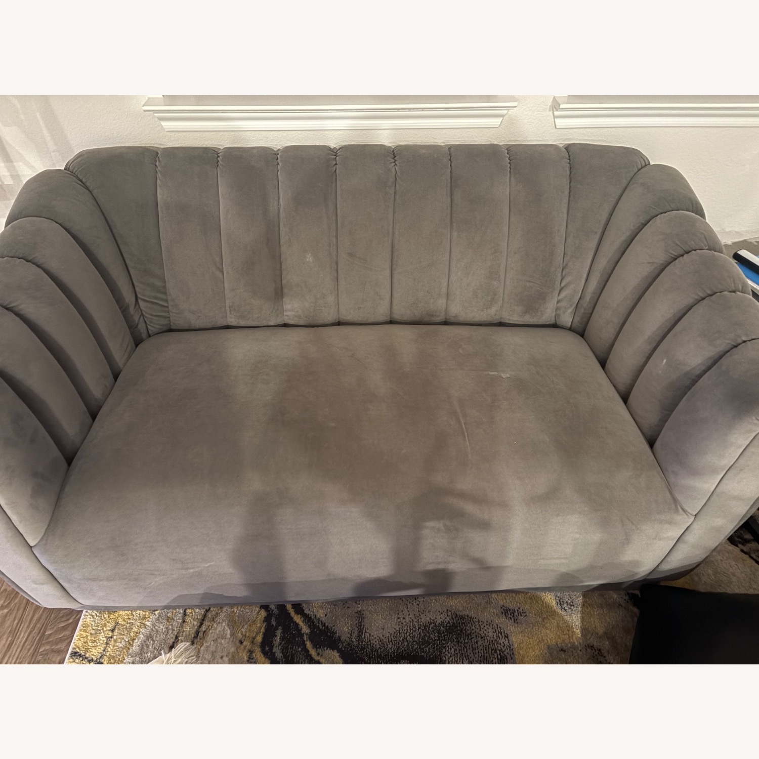 Dark Gray Suede 3+ Piece Sectional - image-7
