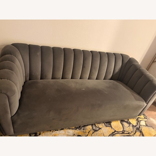 Used Dark Gray Suede 3+ Piece Sectional for sale on AptDeco