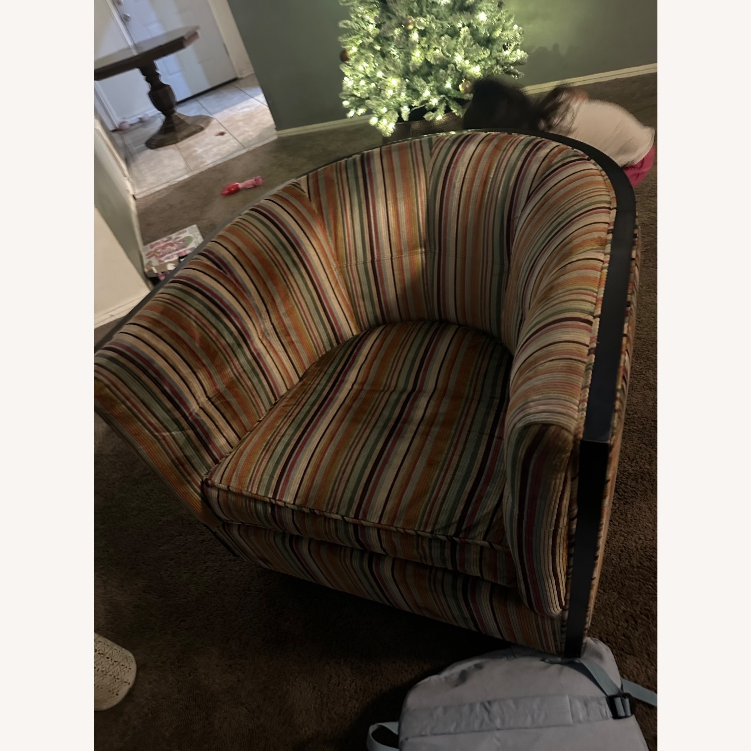 Kravet Custom Fabric 360 swivel barrel Chairs - image-3